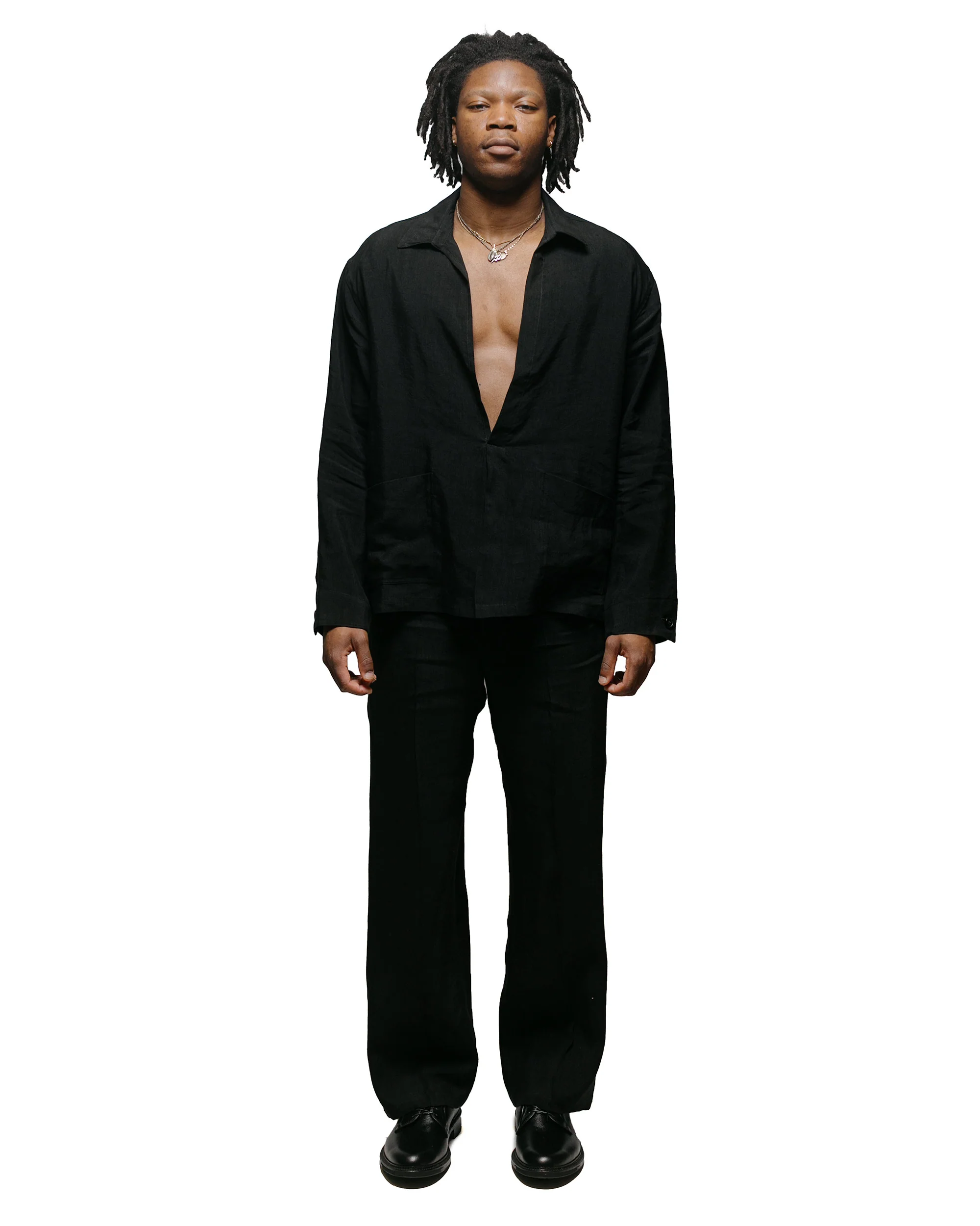Wanze Work Trouser Linen Viscose Black - Image 4