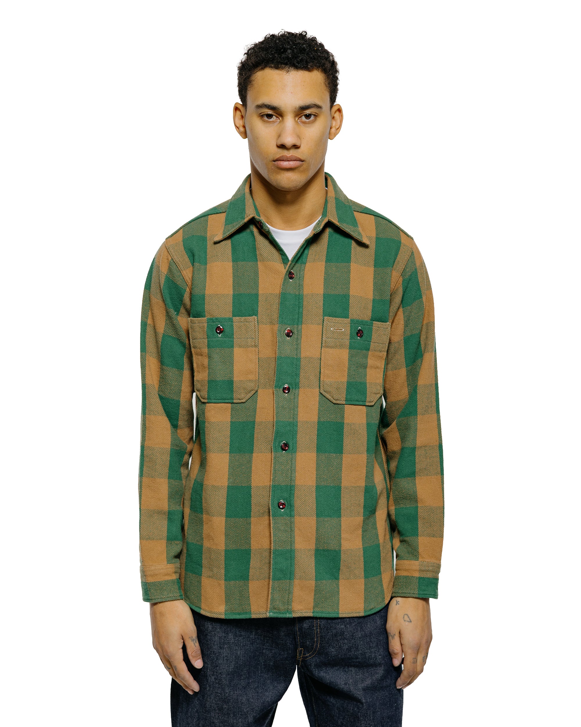 Warehouse Lot. 3104 Flannel Shirts O/W Pattern A Green - Image 2