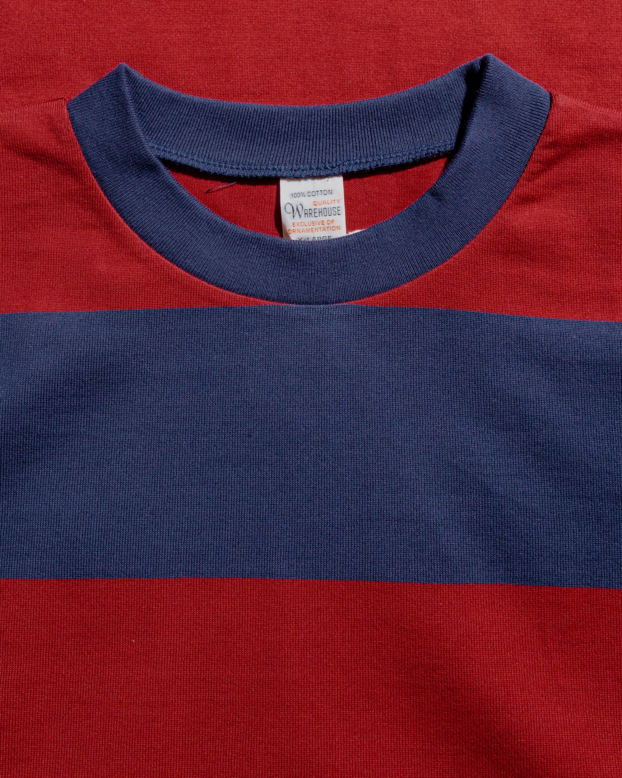 Warehouse Lot. 4108 S/S 4in Border Tee Navy/Bordeaux - Image 4