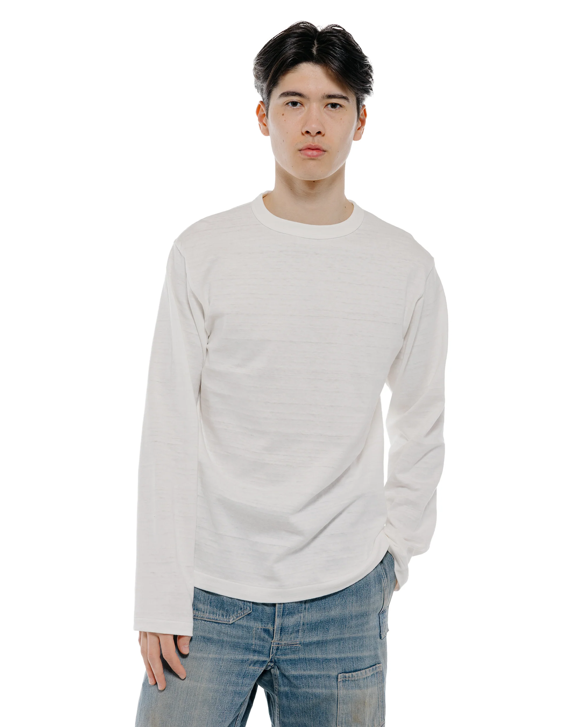Warehouse Lot. 5906 Long Sleeve Crew Neck T-Shirt Off White - Image 2