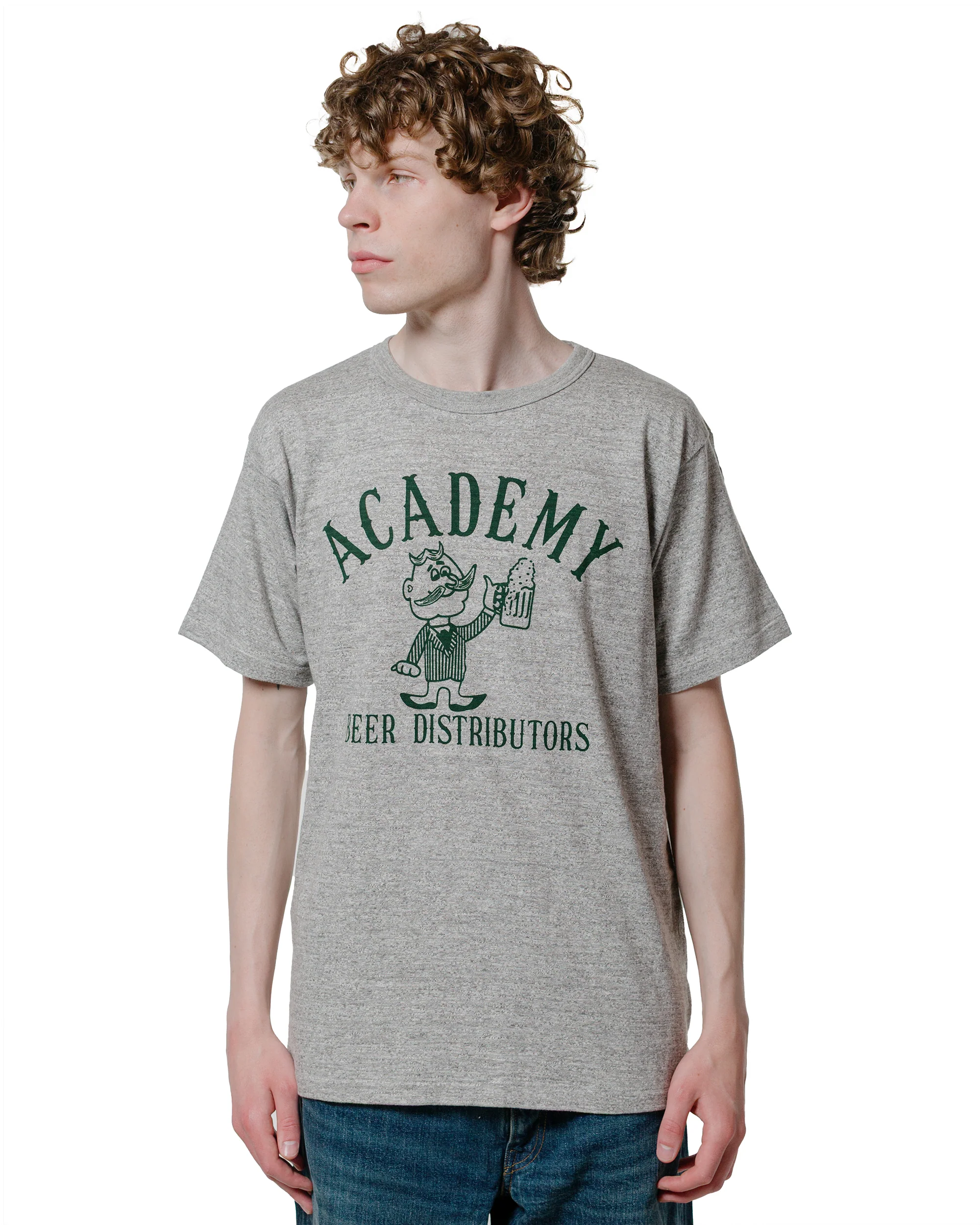 Warehouse Lot. JG-CS06 Academy Beer Distributors T Heather Grey - Image 2